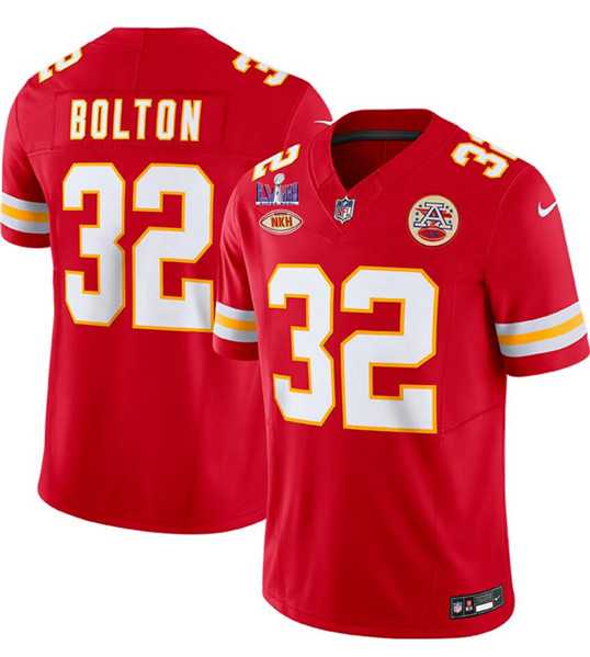 Men%27s Kansas City Chiefs #32 Nick Bolton Red 2024 F.U.S.E. Super Bowl LVIII Patch With NKH Patch Vapor Untouchable Limited Jersey Dzhi->kansas city chiefs->NFL Jersey